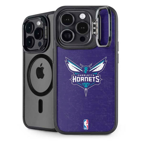 NBA Charlotte Hornets Distressed-Purple iPhone 16 Pro Kickstand Case